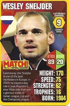 2013 Top Trumps Match World Football Stars #9 Wesley Sneijder Front