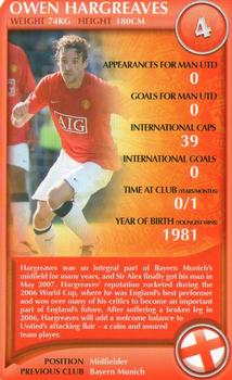 2008 Top Trumps Specials Manchester United #NNO Owen Hargreaves Front