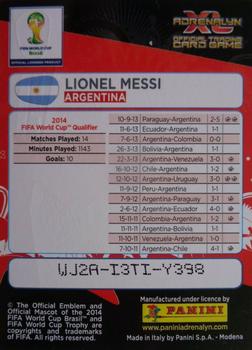2014 Panini Adrenalyn XL FIFA World Cup Brazil #NNO Lionel Messi Back