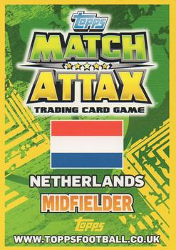 2014 Topps Match Attax World Stars #176 Wesley Sneijder Back
