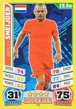 2014 Topps Match Attax World Stars #176 Wesley Sneijder Front