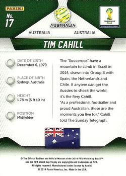 2014 Panini Prizm FIFA World Cup Brazil #17 Tim Cahill Back