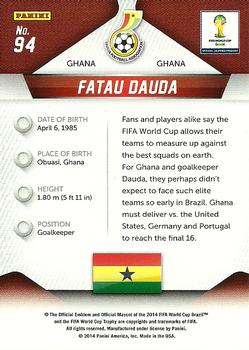 2014 Panini Prizm FIFA World Cup Brazil #94 Fatau Dauda Back