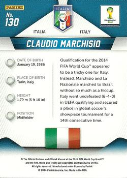2014 Panini Prizm FIFA World Cup Brazil #130 Claudio Marchisio Back