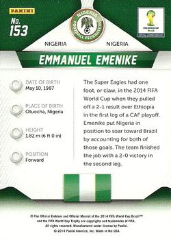 2014 Panini Prizm FIFA World Cup Brazil #153 Emmanuel Emenike Back