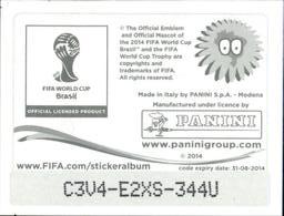 2014 Panini FIFA World Cup Brazil Stickers #0 Panini Special Sticker Back