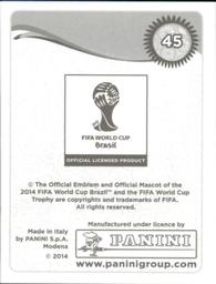 2014 Panini FIFA World Cup Brazil Stickers #45 Bernard Back