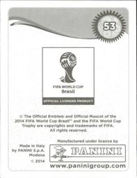 2014 Panini FIFA World Cup Brazil Stickers #53 Stipe Pletikosa Back