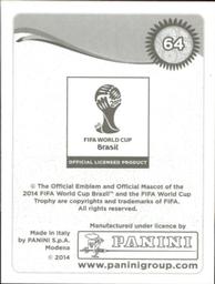 2014 Panini FIFA World Cup Brazil Stickers #64 Mateo Kovacic Back