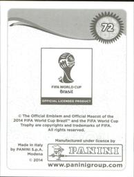 2014 Panini FIFA World Cup Brazil Stickers #72 Jesus Corona Back