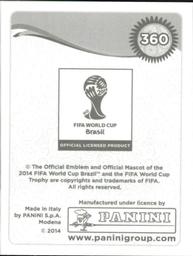 2014 Panini FIFA World Cup Brazil Stickers #360 Jorge Guagua Back