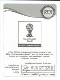 2014 Panini FIFA World Cup Brazil Stickers #518 Joao Moutinho Back