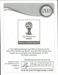 2014 Panini FIFA World Cup Brazil Stickers #535 Emmanuel Badu Back