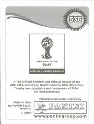 2014 Panini FIFA World Cup Brazil Stickers #536 Kwadwo Asamoah Back