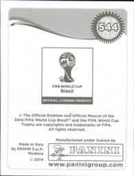 2014 Panini FIFA World Cup Brazil Stickers #544 Asamoah Gyan Back