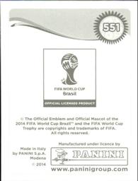 2014 Panini FIFA World Cup Brazil Stickers #551 Matt Besler Back