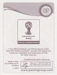2014 Panini FIFA World Cup Brazil Stickers #67 Eduardo da Silva Back
