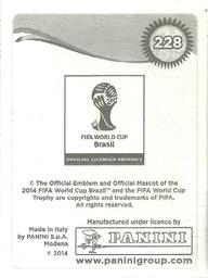 2014 Panini FIFA World Cup Brazil Stickers #228 Arthur Boka Back