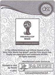 2014 Panini FIFA World Cup Brazil Stickers #421 Javier Mascherano Back