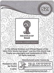 2014 Panini FIFA World Cup Brazil Stickers #521 Nani Back