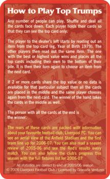 2007 Top Trumps Specials Liverpool #NNO Title Card Back