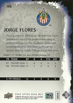 2009 Upper Deck MLS #106 Jorge Flores Back