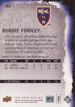 2009 Upper Deck MLS #163 Robbie Findley Back