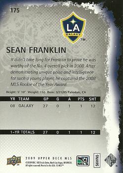2009 Upper Deck MLS #175 Sean Franklin Back