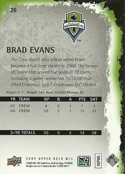 2009 Upper Deck MLS #26 Brad Evans Back
