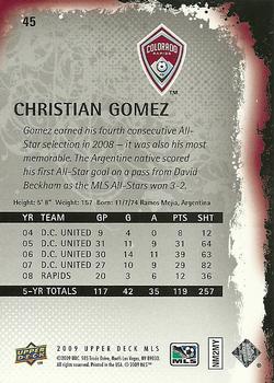 2009 Upper Deck MLS #45 Christian Gomez Back