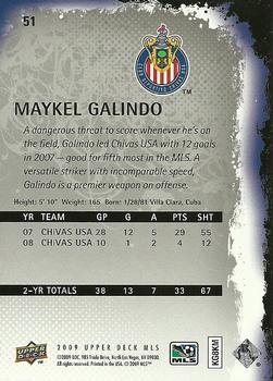 2009 Upper Deck MLS #51 Maykel Galindo Back