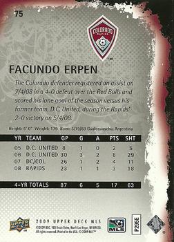 2009 Upper Deck MLS #75 Facundo Erpen Back