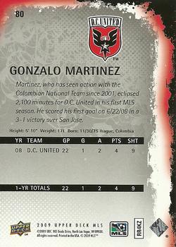 2009 Upper Deck MLS #80 Gonzalo Martinez Back