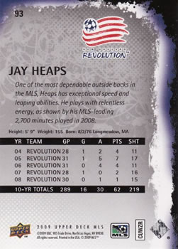 2009 Upper Deck MLS #93 Jay Heaps Back