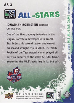 2009 Upper Deck MLS - All Stars #AS-3 Jonathan Bornstein Back