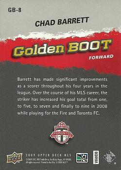 2009 Upper Deck MLS - Golden Boot #GB-8 Chad Barrett Back