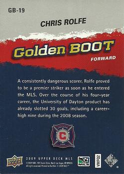 2009 Upper Deck MLS - Golden Boot #GB-19 Chris Rolfe Back