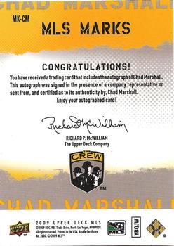 2009 Upper Deck MLS - MLS Marks #MKCM Chad Marshall Back