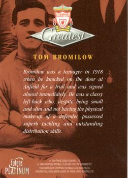 1999 Futera Platinum Liverpool Greatest #NNO Tom Bromilow Back