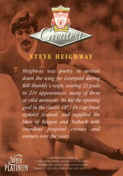 1999 Futera Platinum Liverpool Greatest #NNO Steve Heighway Back