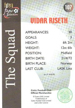 2000 Futera Fans Selection Celtic - Foil #107 Vidar Riseth Back