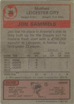 1975-76 Topps #22 Jon Sammels Back