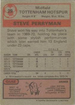 1975-76 Topps #29 Steve Perryman Back