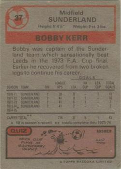 1975-76 Topps #37 Bobby Kerr Back