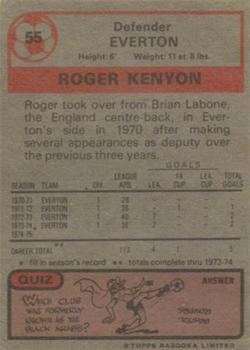 1975-76 Topps #55 Roger Kenyon Back