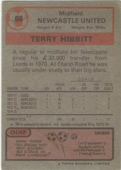 1975-76 Topps #69 Terry Hibbitt Back