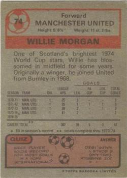 1975-76 Topps #74 Willie Morgan Back