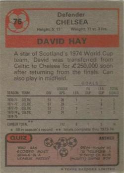 1975-76 Topps #76 David Hay Back