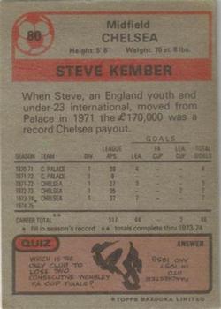 1975-76 Topps #80 Steve Kember Back