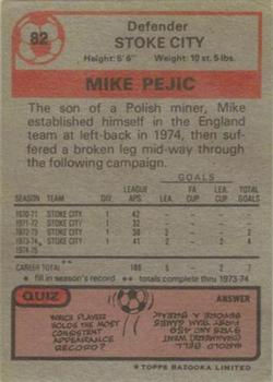 1975-76 Topps #82 Mike Pejic Back